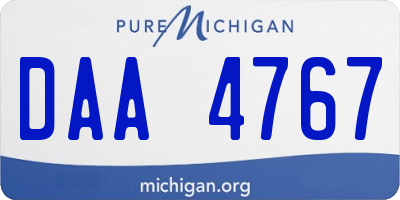 MI license plate DAA4767