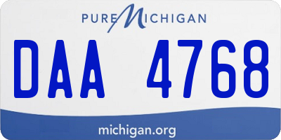 MI license plate DAA4768