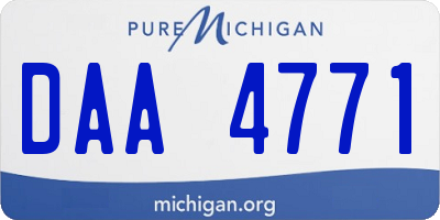 MI license plate DAA4771