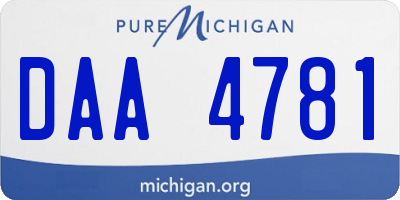 MI license plate DAA4781