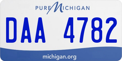 MI license plate DAA4782