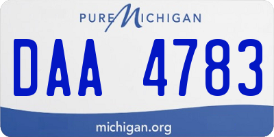 MI license plate DAA4783
