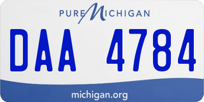 MI license plate DAA4784