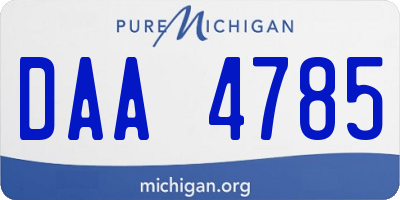 MI license plate DAA4785