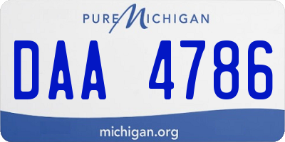 MI license plate DAA4786