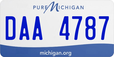 MI license plate DAA4787