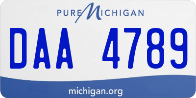 MI license plate DAA4789