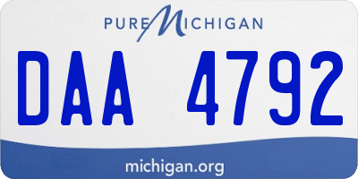 MI license plate DAA4792