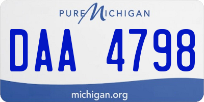 MI license plate DAA4798