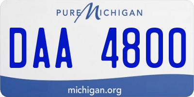 MI license plate DAA4800