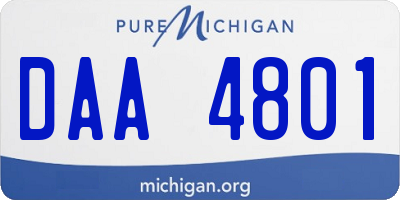 MI license plate DAA4801