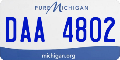 MI license plate DAA4802