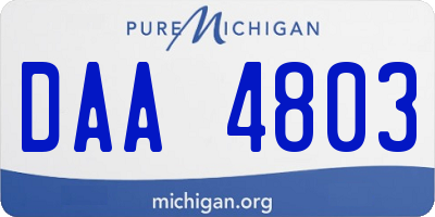 MI license plate DAA4803