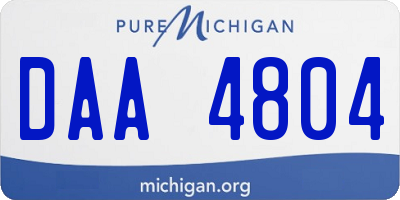 MI license plate DAA4804