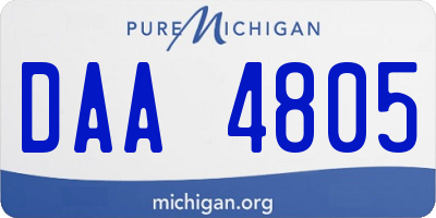 MI license plate DAA4805