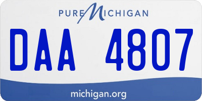 MI license plate DAA4807