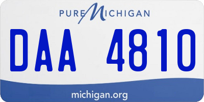 MI license plate DAA4810