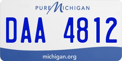 MI license plate DAA4812