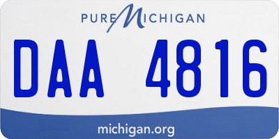 MI license plate DAA4816