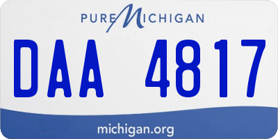 MI license plate DAA4817