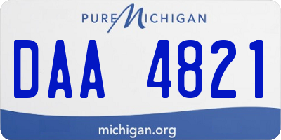 MI license plate DAA4821