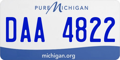 MI license plate DAA4822