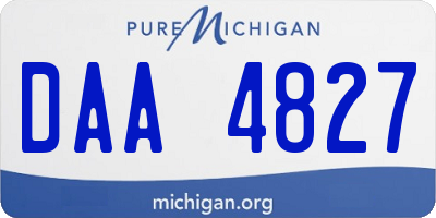 MI license plate DAA4827