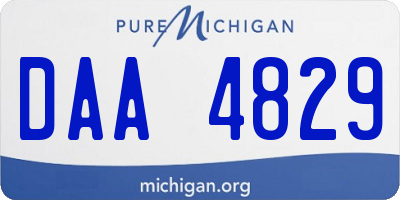 MI license plate DAA4829