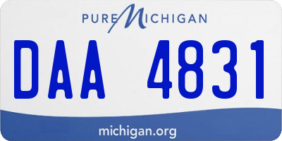 MI license plate DAA4831