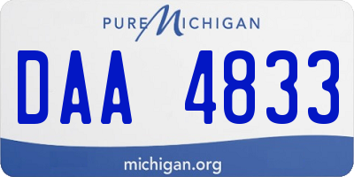 MI license plate DAA4833