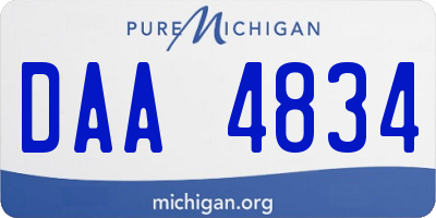 MI license plate DAA4834