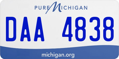 MI license plate DAA4838