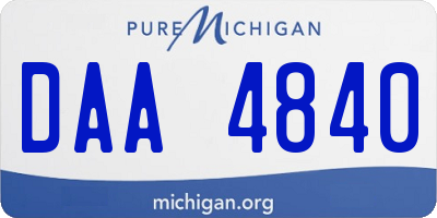 MI license plate DAA4840