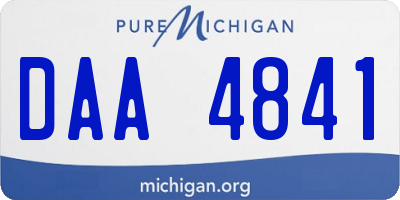 MI license plate DAA4841