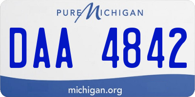 MI license plate DAA4842