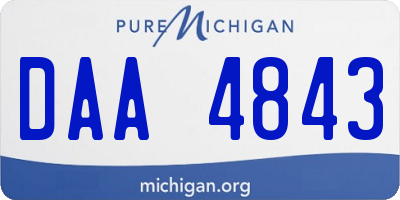MI license plate DAA4843
