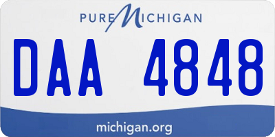 MI license plate DAA4848