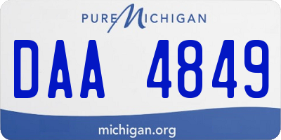 MI license plate DAA4849
