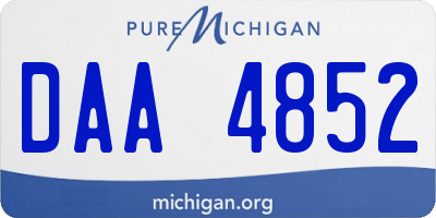 MI license plate DAA4852