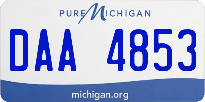 MI license plate DAA4853