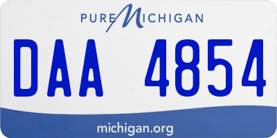 MI license plate DAA4854