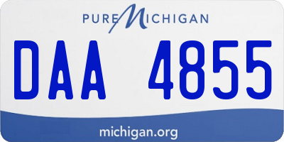 MI license plate DAA4855