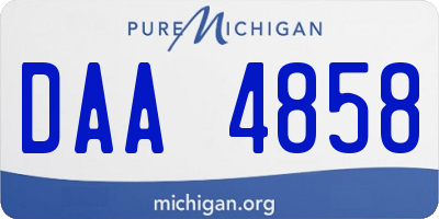 MI license plate DAA4858