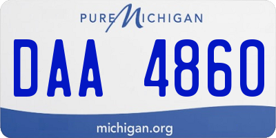 MI license plate DAA4860