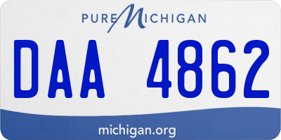 MI license plate DAA4862