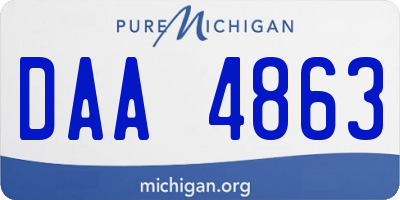 MI license plate DAA4863