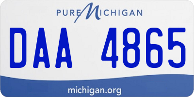 MI license plate DAA4865