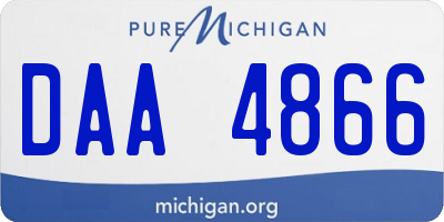 MI license plate DAA4866