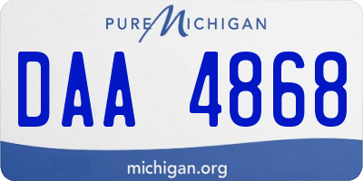 MI license plate DAA4868