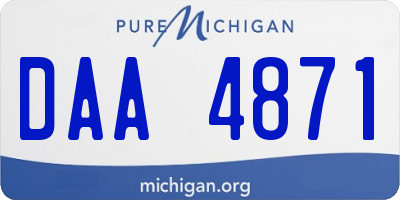 MI license plate DAA4871